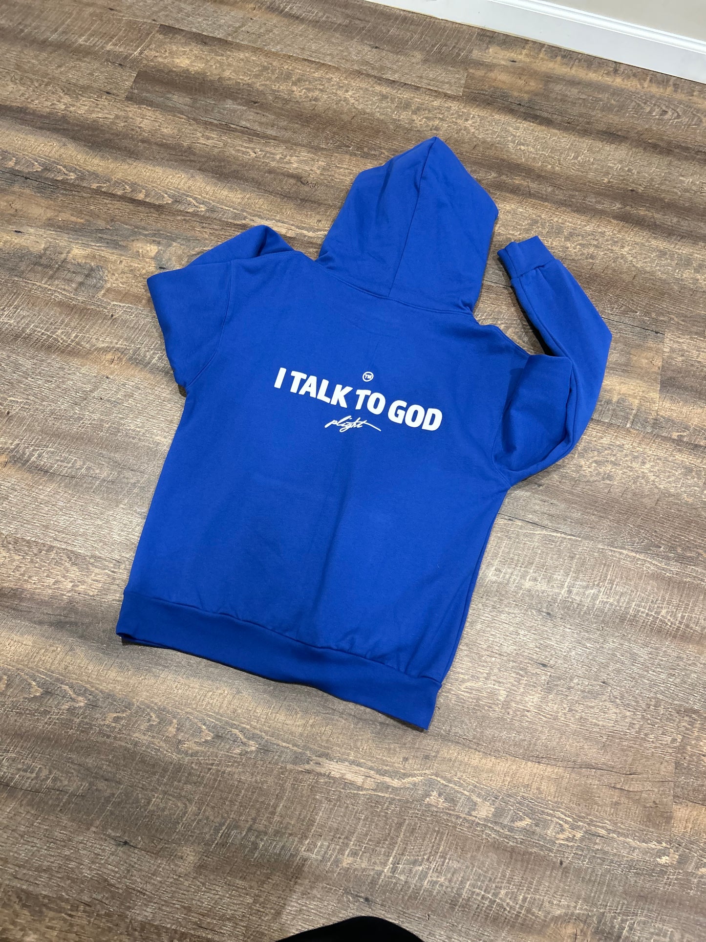Plight Life “I Talk To God” Premium Pullover Hoodie (True Royal)