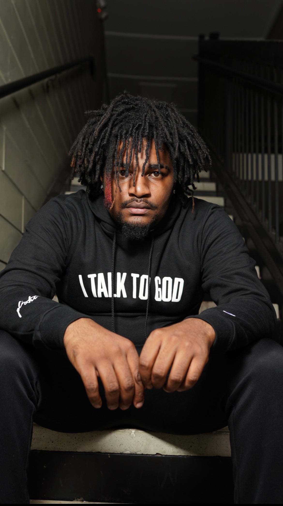 Plight Life Staple Hoodie Black — “I Talk to God” Ark Logo