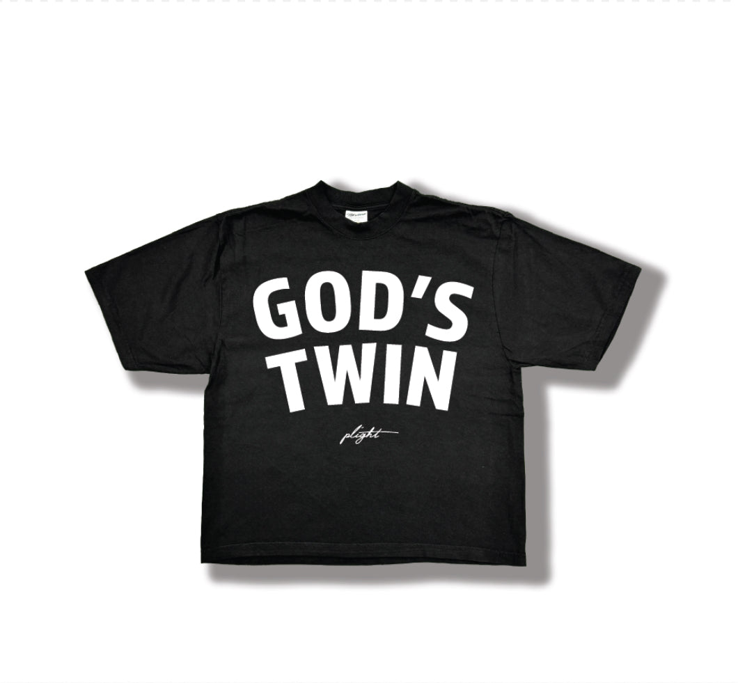 Plight Life "Official God's Twin Puff Print T-shirt" Black