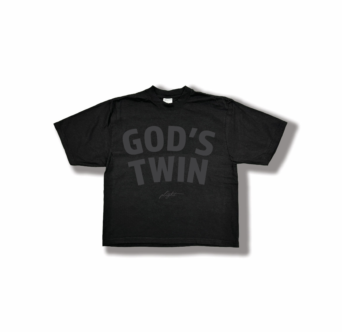 Plight Life "Official God's Twin Puff Print T-shirt" Black on Black