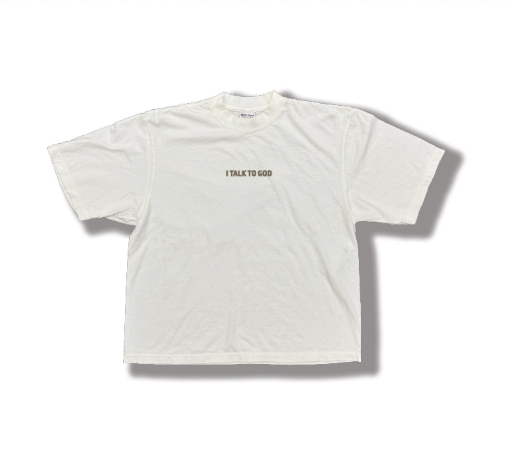 Plight Life I talk to God Icon T-Shirt (White)