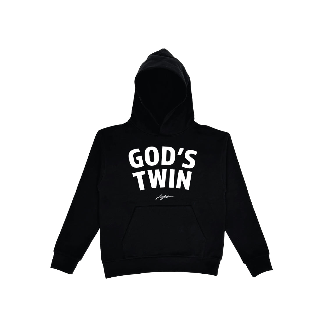 Plight Life "Official God's Twin Puff Print Hoodie" Black with White Print