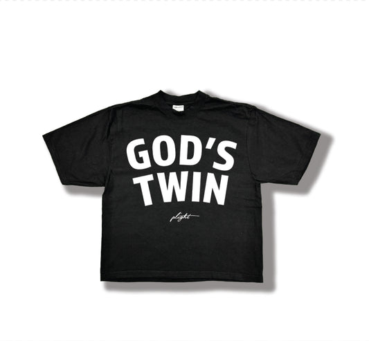 Plight Life "Official God's Twin Puff Print T-shirt" Black