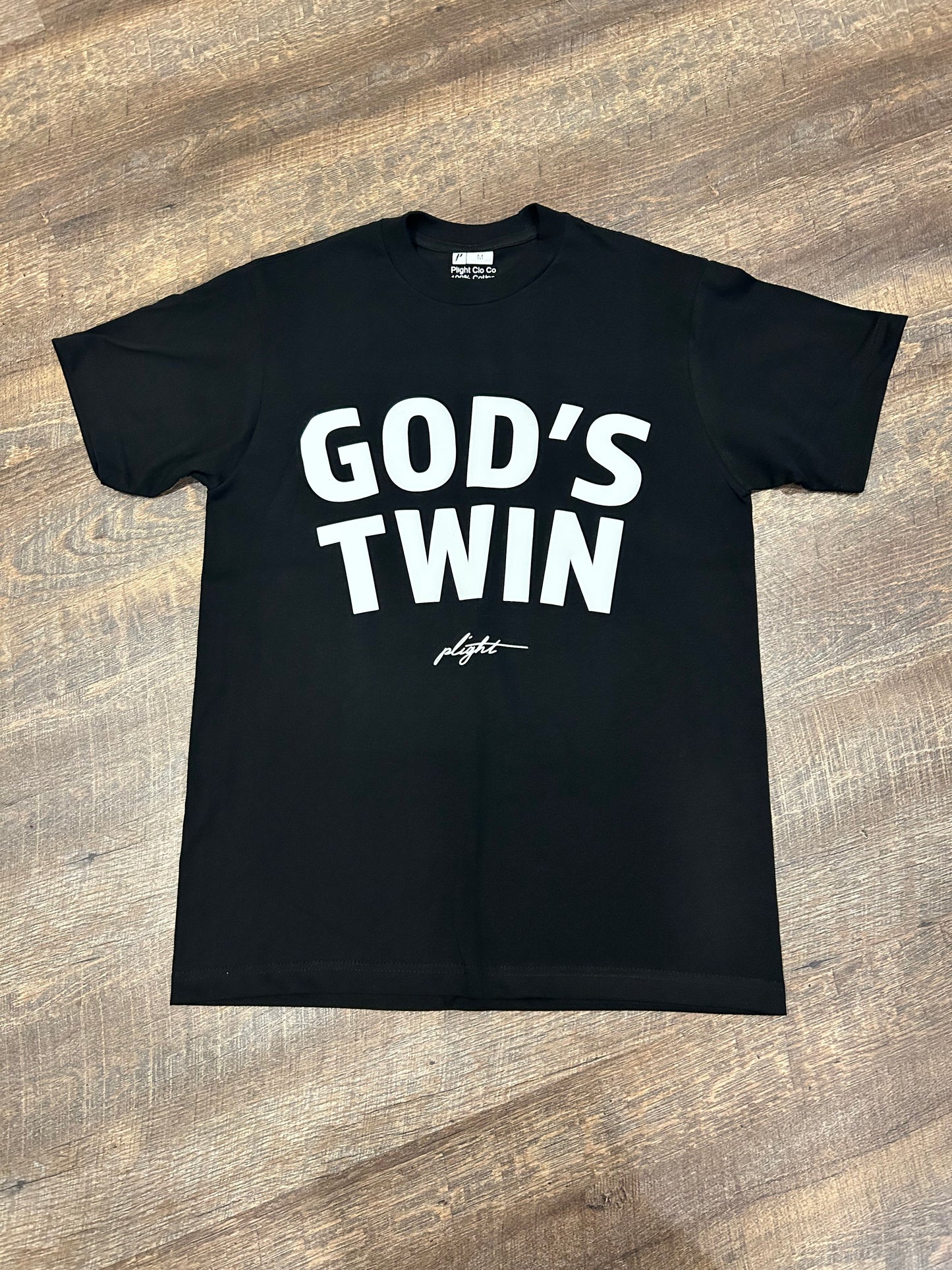 Plight Life "Official God's Twin Puff Print T-shirt" Black