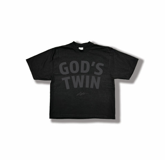 Plight Life "Official God's Twin Puff Print T-shirt" Black on Black