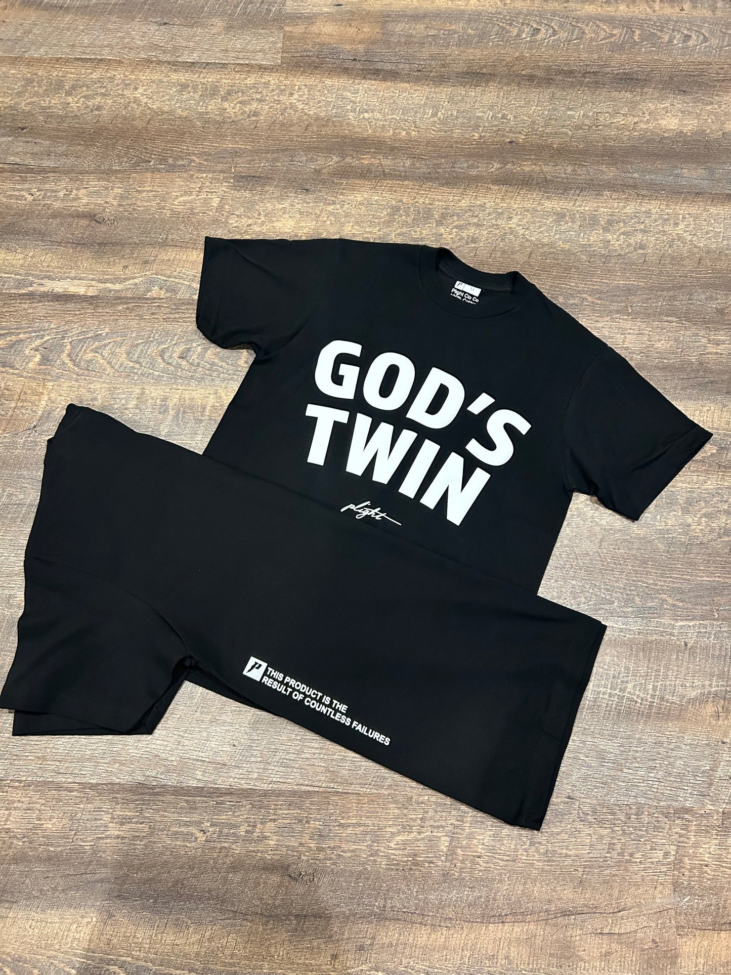 Plight Life "Official God's Twin Puff Print T-shirt" Black