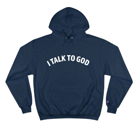 Plight Life Staple Hoodie Navy — “I Talk to God” Ark Logo