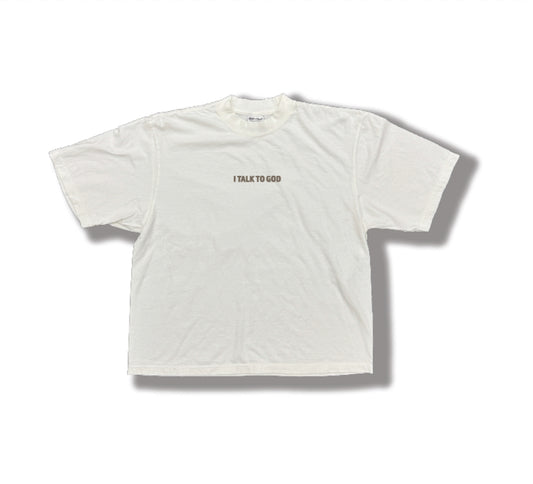 Plight Life I talk to God Icon T-Shirt (White)