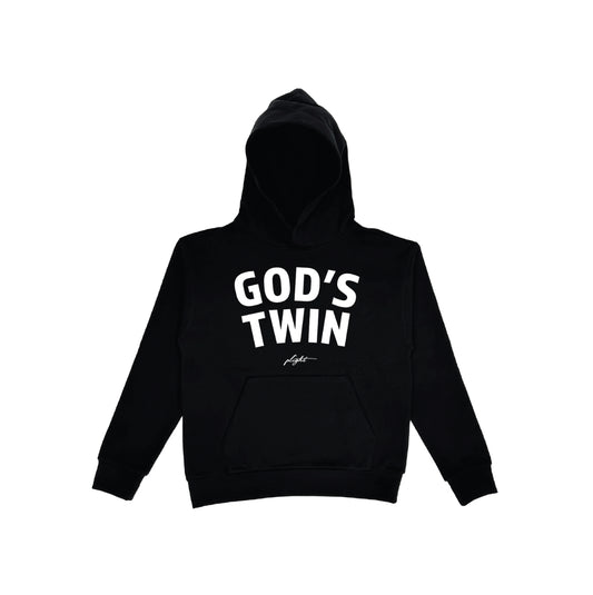Plight Life "Official God's Twin Puff Print Hoodie" Black with White Print