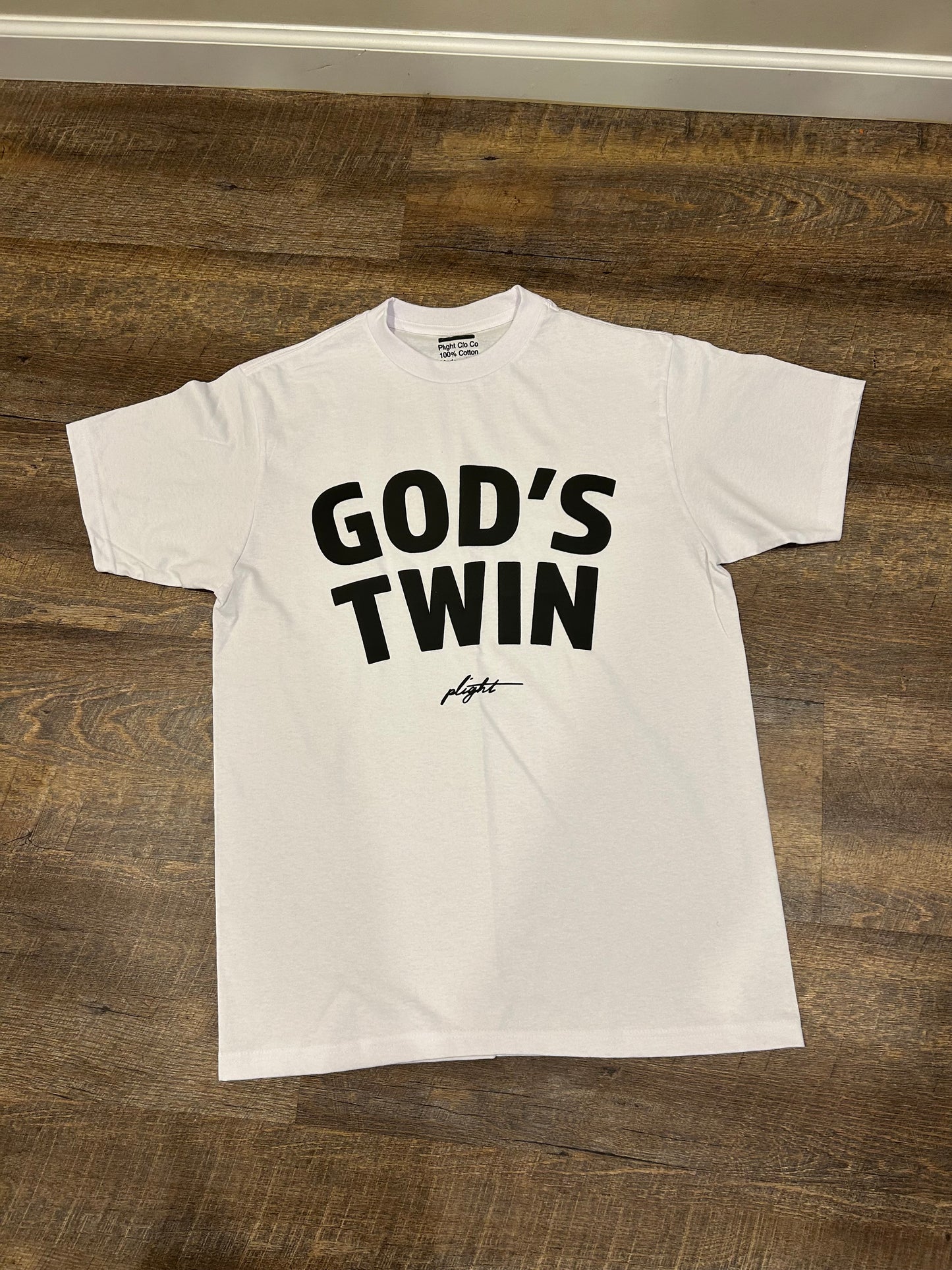 Plight Life "Official God's Twin Puff Print T-Shirt" (White)